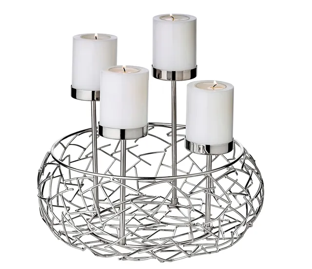 edzard-milano-adventskranz-edelstahl-30-cm-silber image 1