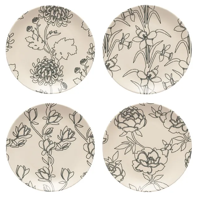 costa-nova-elements-dessertteller-4er-flora-creme image 1