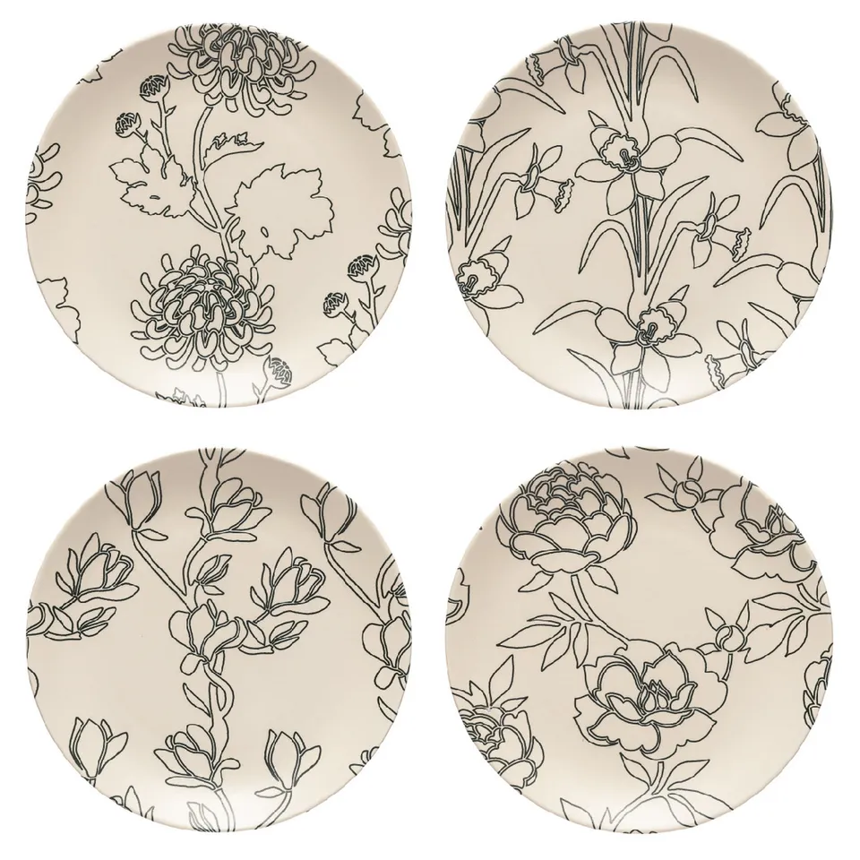 costa-nova-elements-dessertteller-4er-flora-creme image 1
