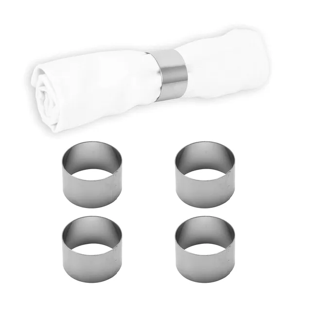 echtwerk-table-setting-serviettenring-set-kreis-edelstahl-4-tlg-silber image 1