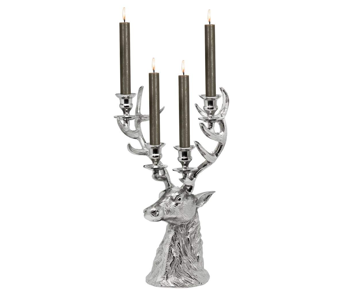 edzard-richard-kerzenleuchter-hirsch-43-cm-silber image 1