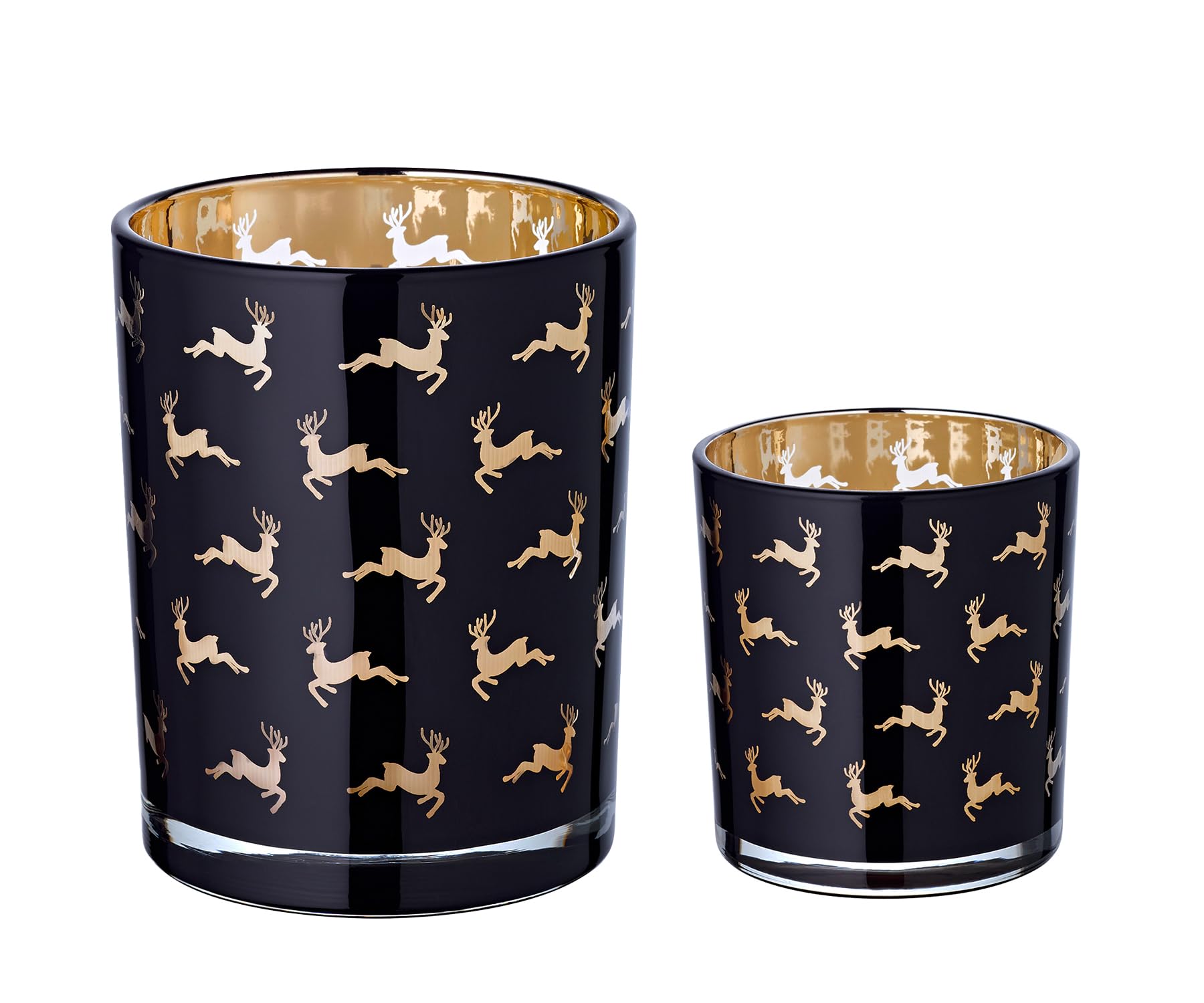 edzard-luna-teelichtglas-2er-set-schwarz-hirsch-8-13-cm image 1