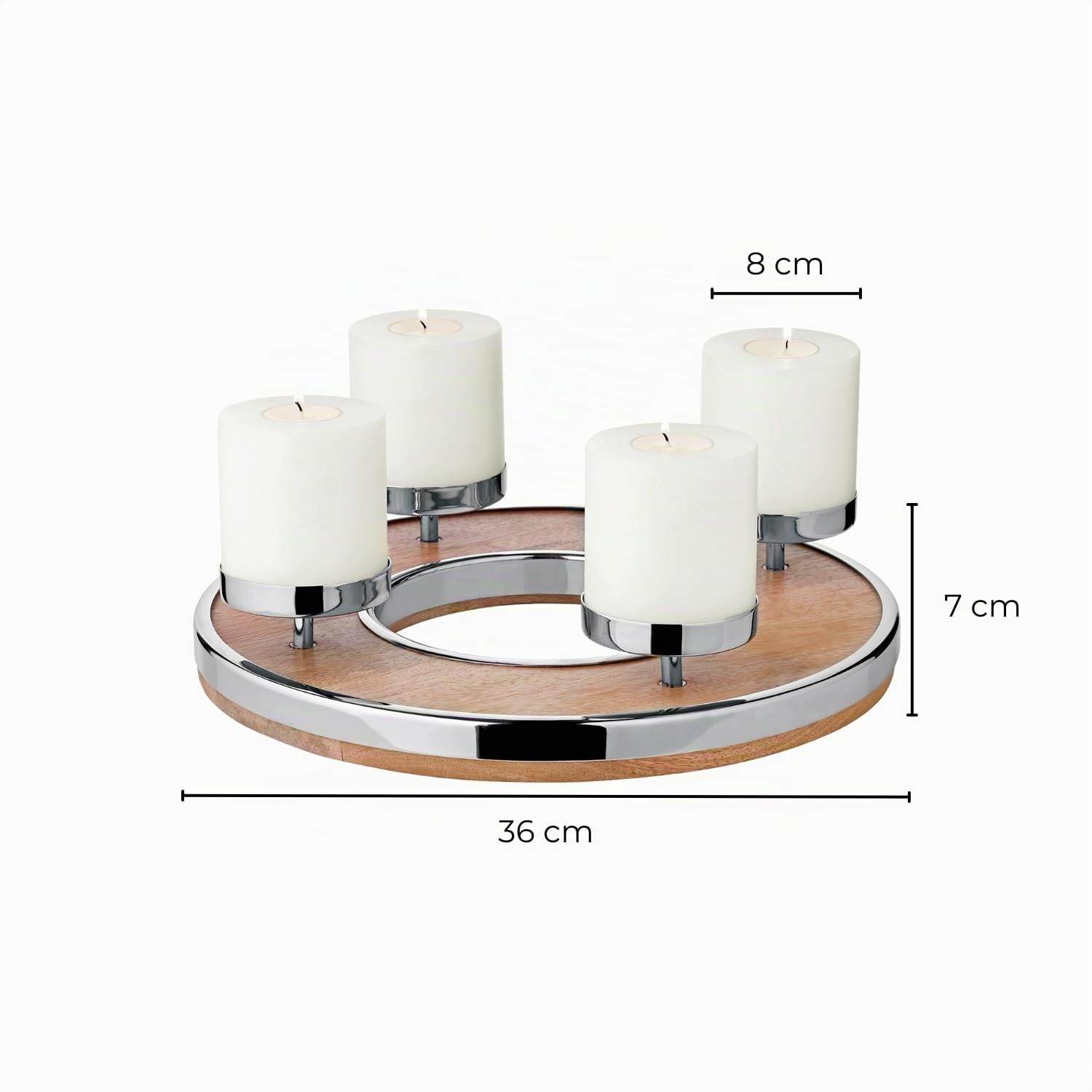 edzard-milano-jale-adventskranz-36-cm-mangoholz-edelstahl image 5