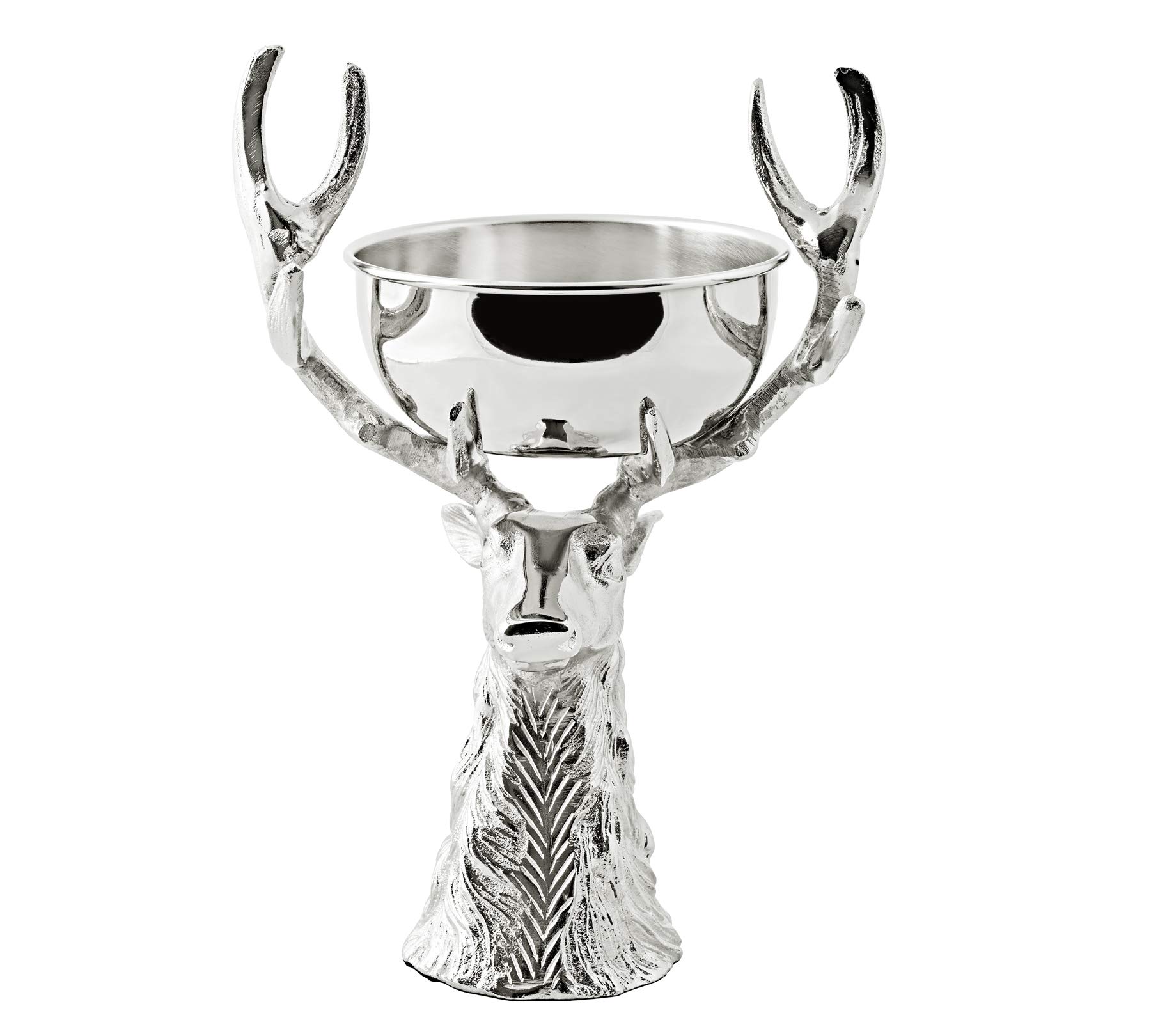 edzard-richard-schale-33-cm-aluminium-hirschkopf-silber-optik image 3