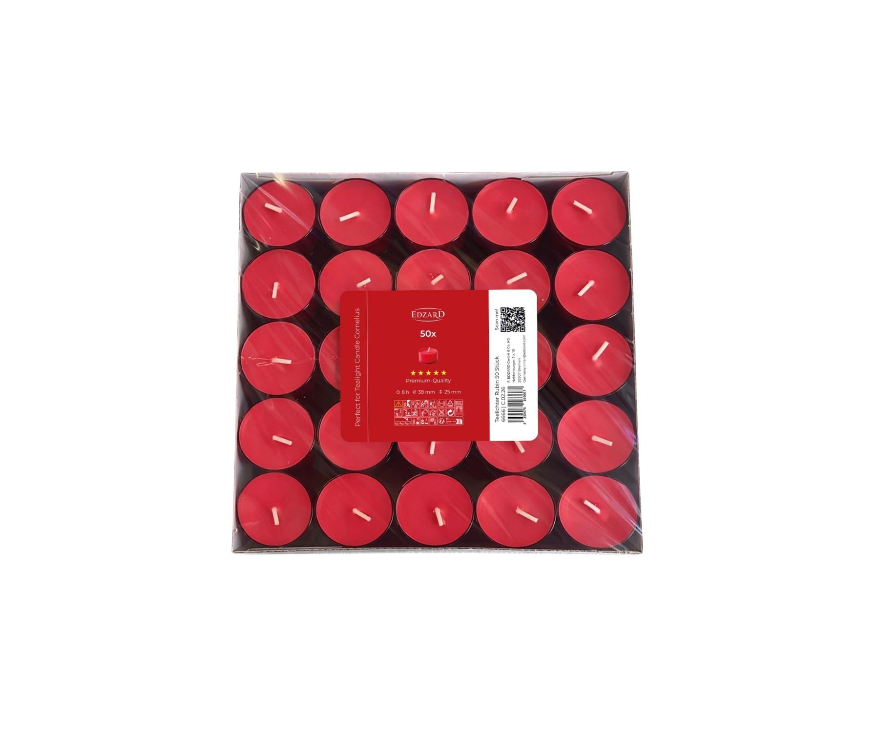 edzard-cornelius-teelichter-rot-8h-50-st-ck-ohne-duft image 1
