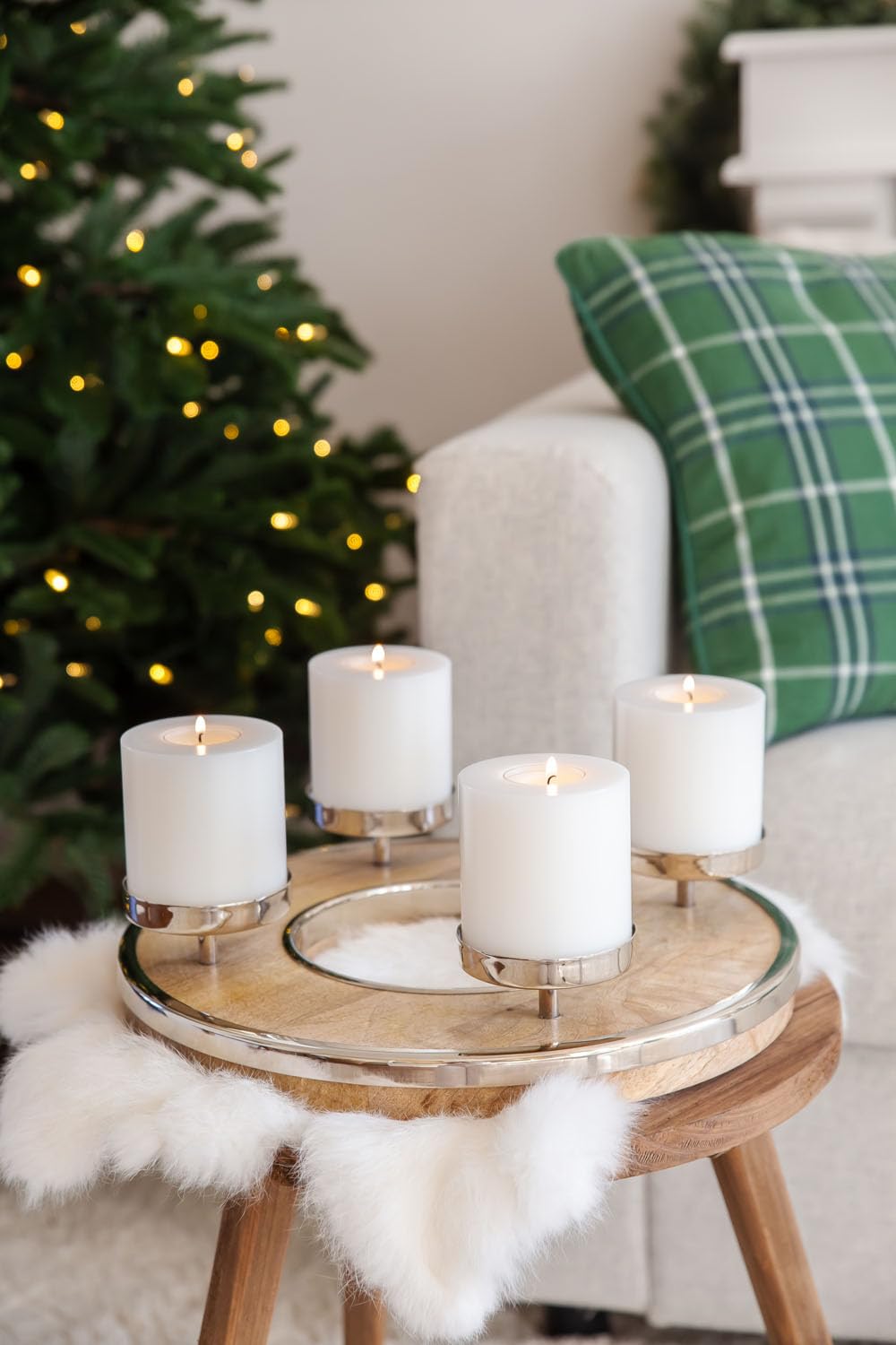 edzard-milano-jale-adventskranz-36-cm-mangoholz-edelstahl image 3