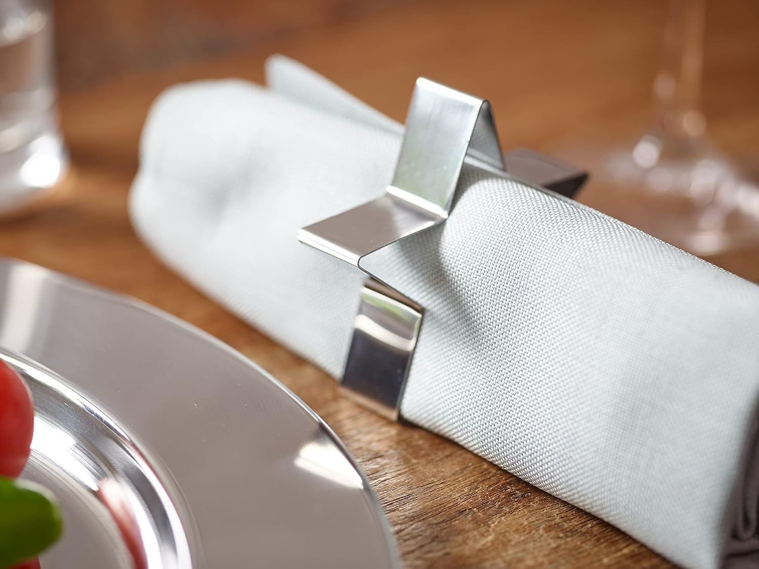 echtwerk-table-setting-serviettenring-set-edelstahl-stern-silber-4tlg image 3