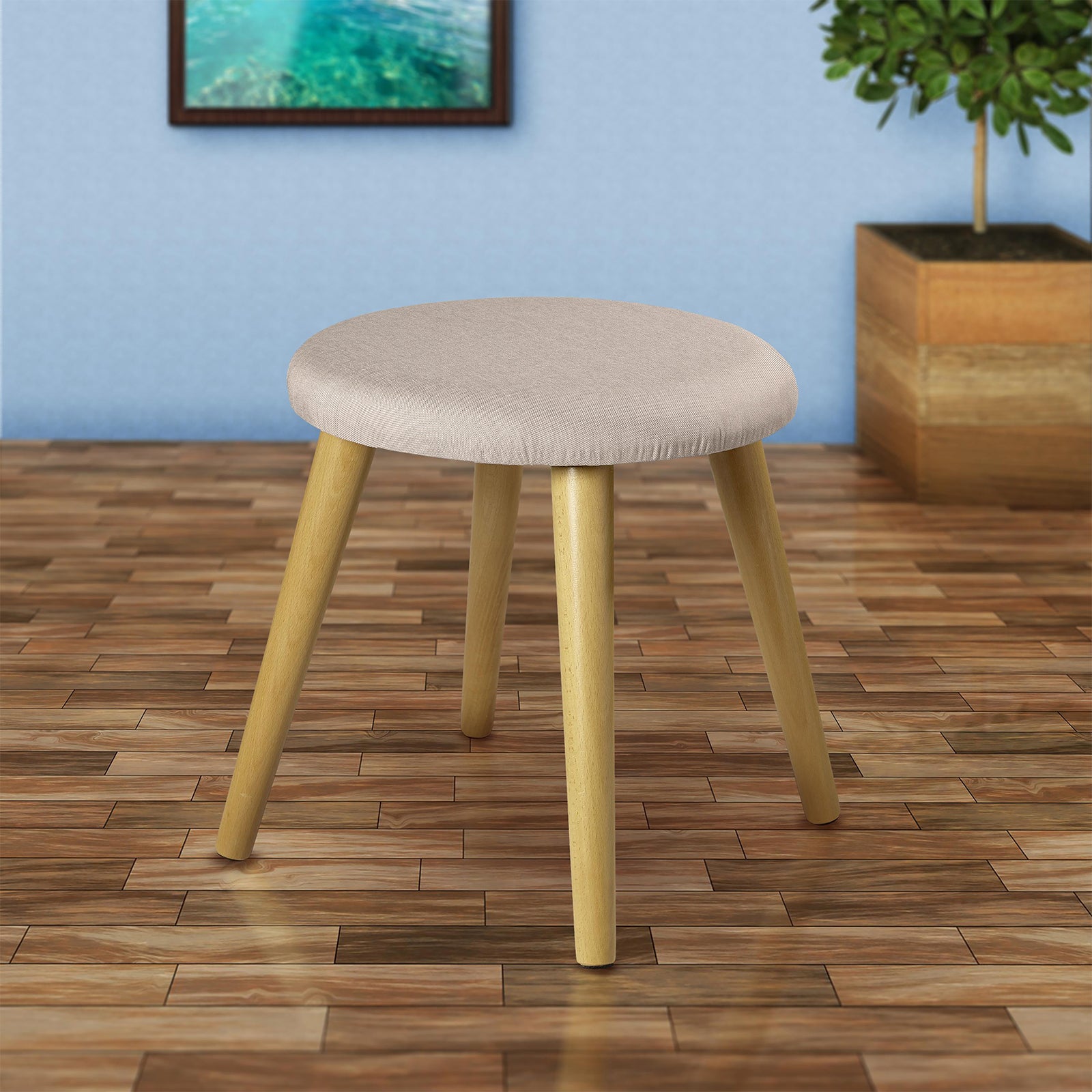 echtwerk-skandi-sitzhocker-creme-mit-holzf-en-gepolstert image 3