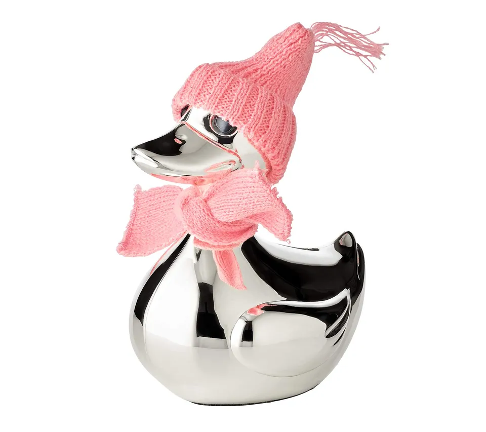 edzard-bert-ente-spardose-13-cm-versilbert-taufgeschenk image 1