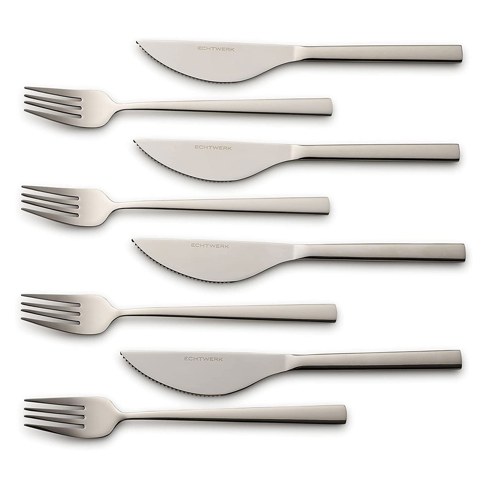 echtwerk-pizzabesteck-set-8tlg-steakbesteck-silber-gl-nzend-edelstahl image 6