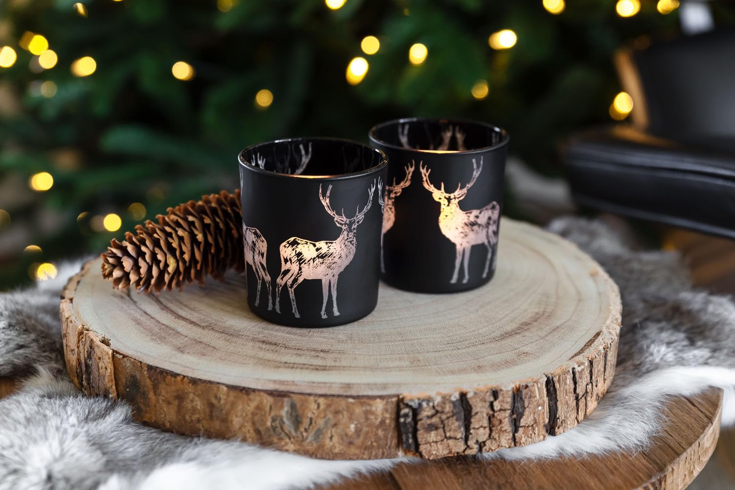 edzard-fancy-tiu-teelichtglas-2er-set-hirsch-matt-schwarz-8-cm image 3