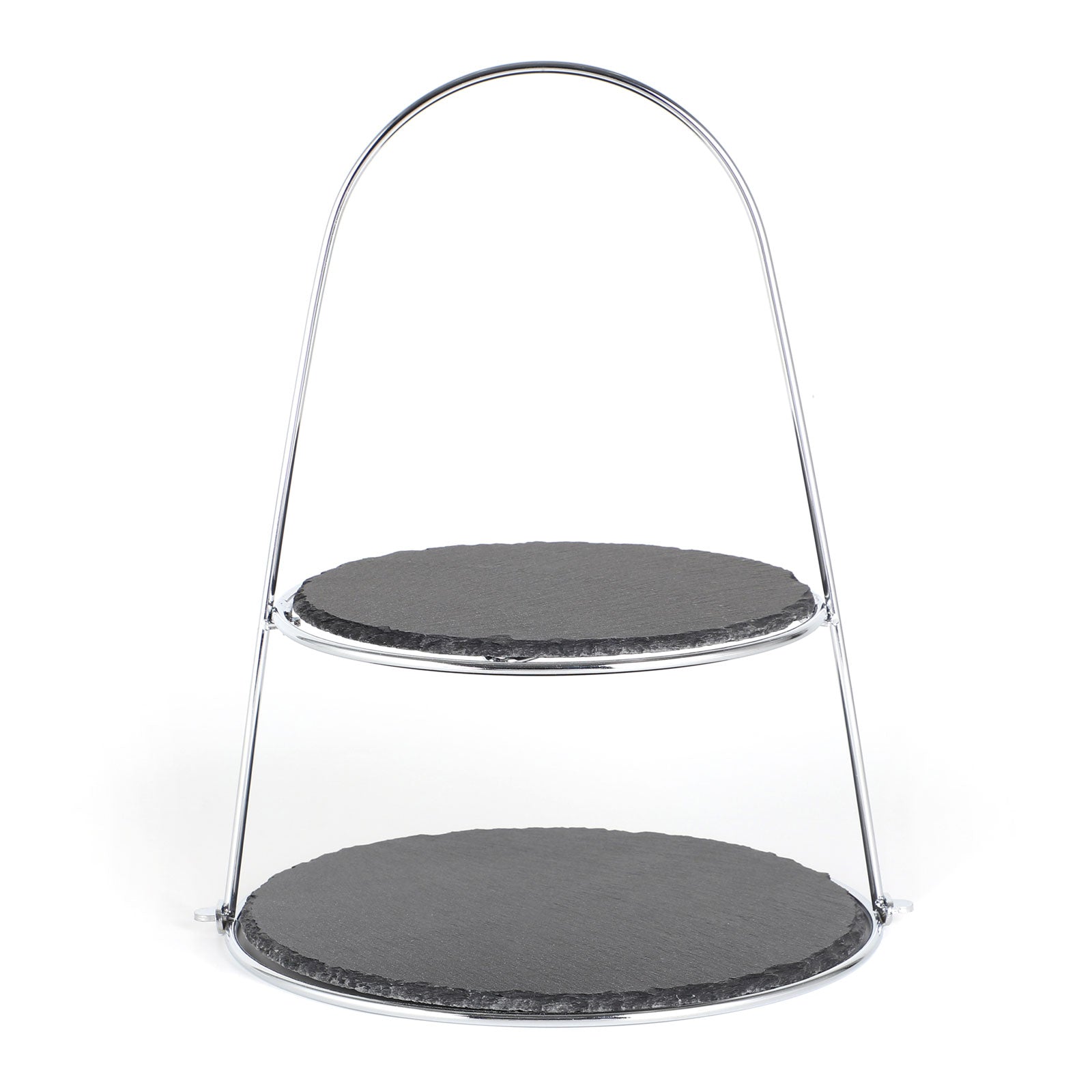 echtwerk-geschirr-etagere-schiefer-2-st-ckig-silber-25-30-cm image 1