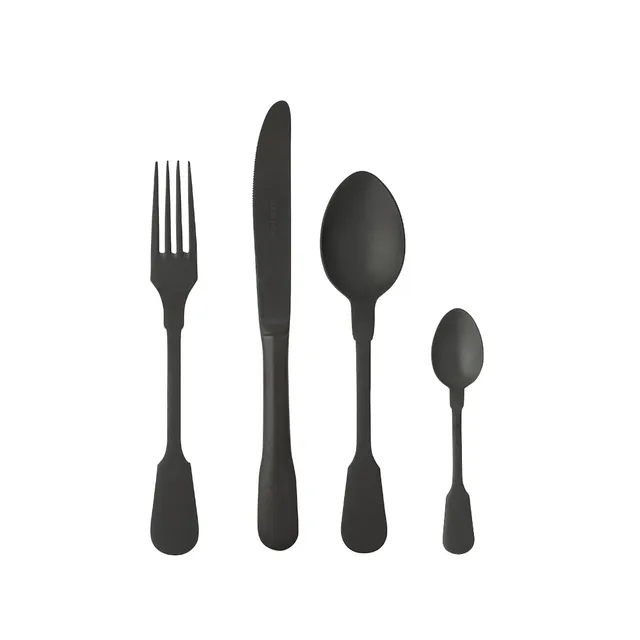 costa-nova-saga-besteckset-24-teilig-edelstahl-18-10-schwarz-vintage image 1