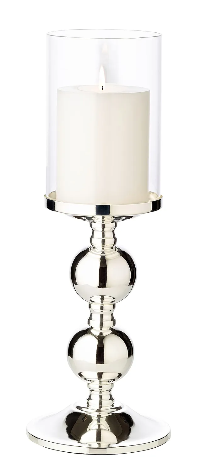edzard-bamboo-windlicht-versilbert-glaszylinder-34-cm image 1