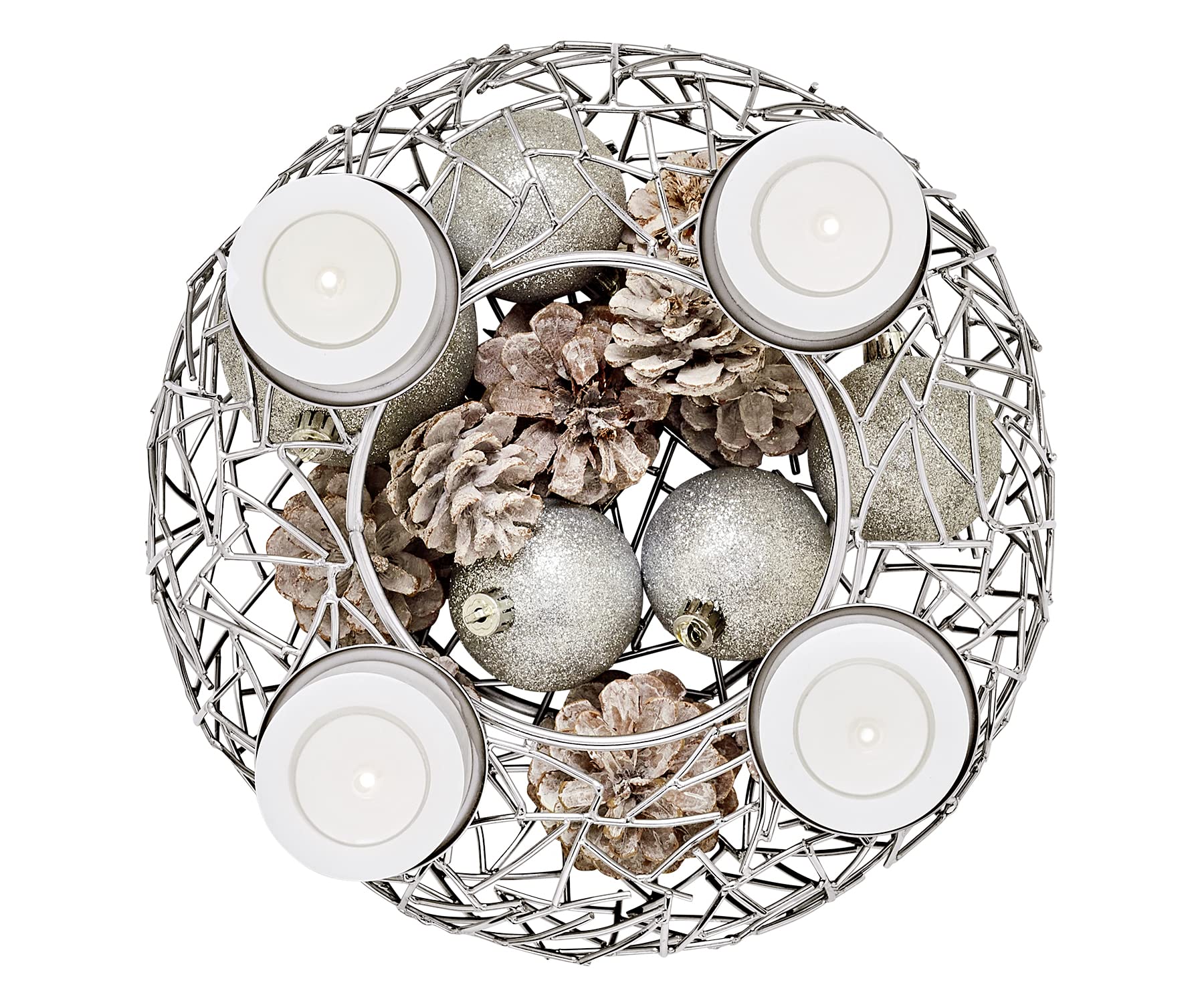 edzard-milano-adventskranz-28-cm-edelstahl-silber-f-r-stumpenkerzen image 4