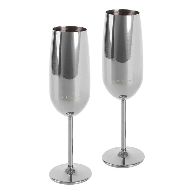 echtwerk-wine-dining-sektkelche-edelstahl-2tlg-250ml-silber image 1