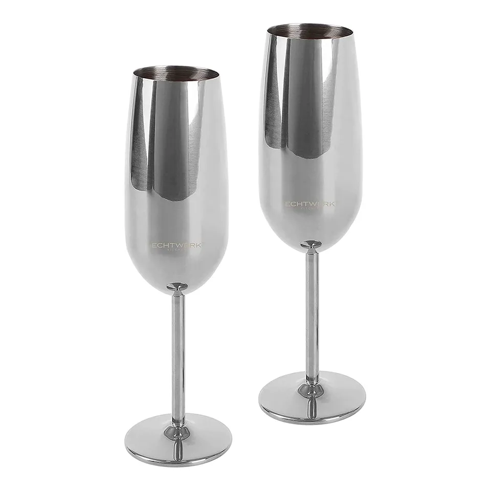 echtwerk-wine-dining-sektkelche-edelstahl-2tlg-250ml-silber image 1