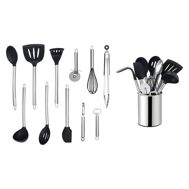 echtwerk-k-chenhelfer-set-12tlg-silikon-silber image 1