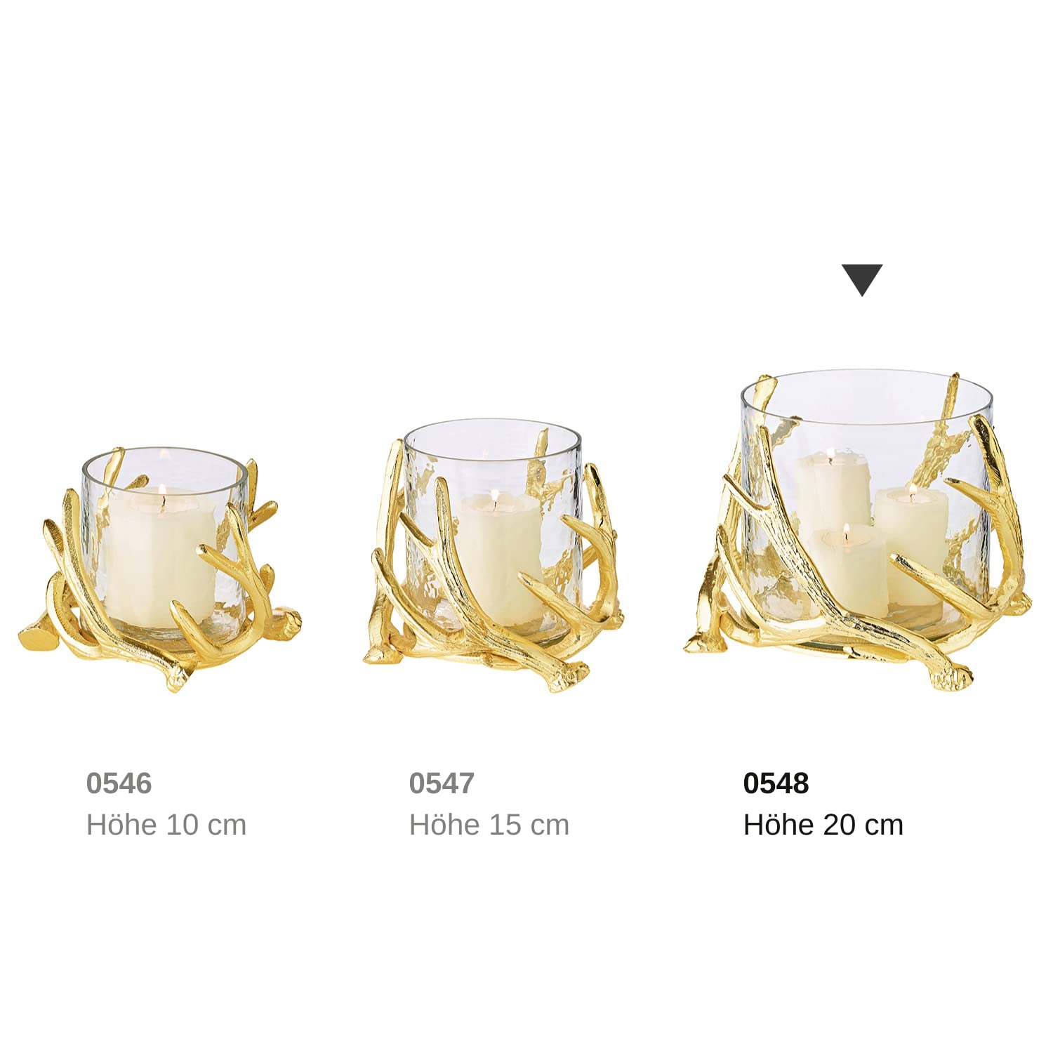 edzard-kingston-windlicht-hirschgeweih-gold-20-cm image 4