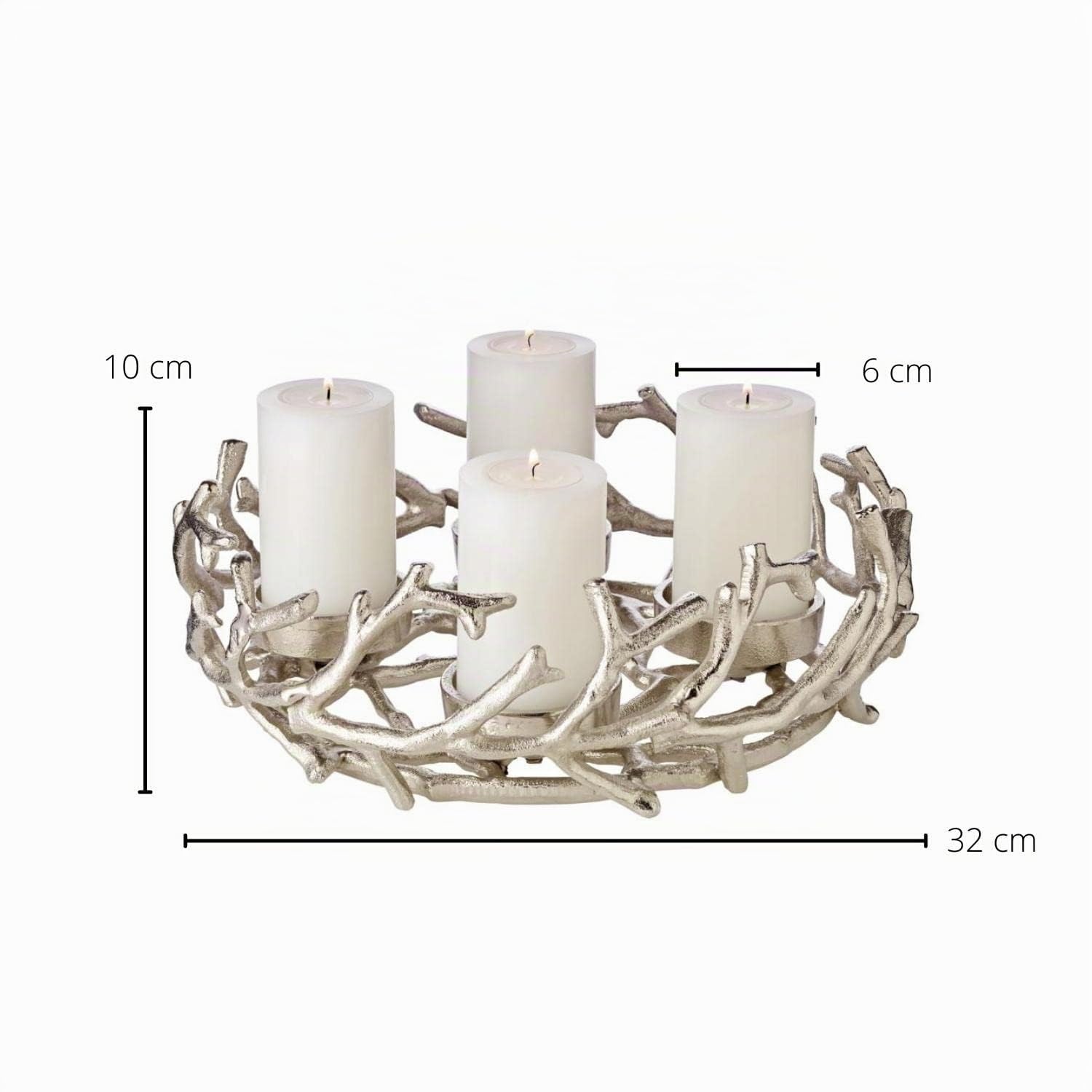 edzard-milano-porus-adventskranz-30-cm-silber-aluminium image 6