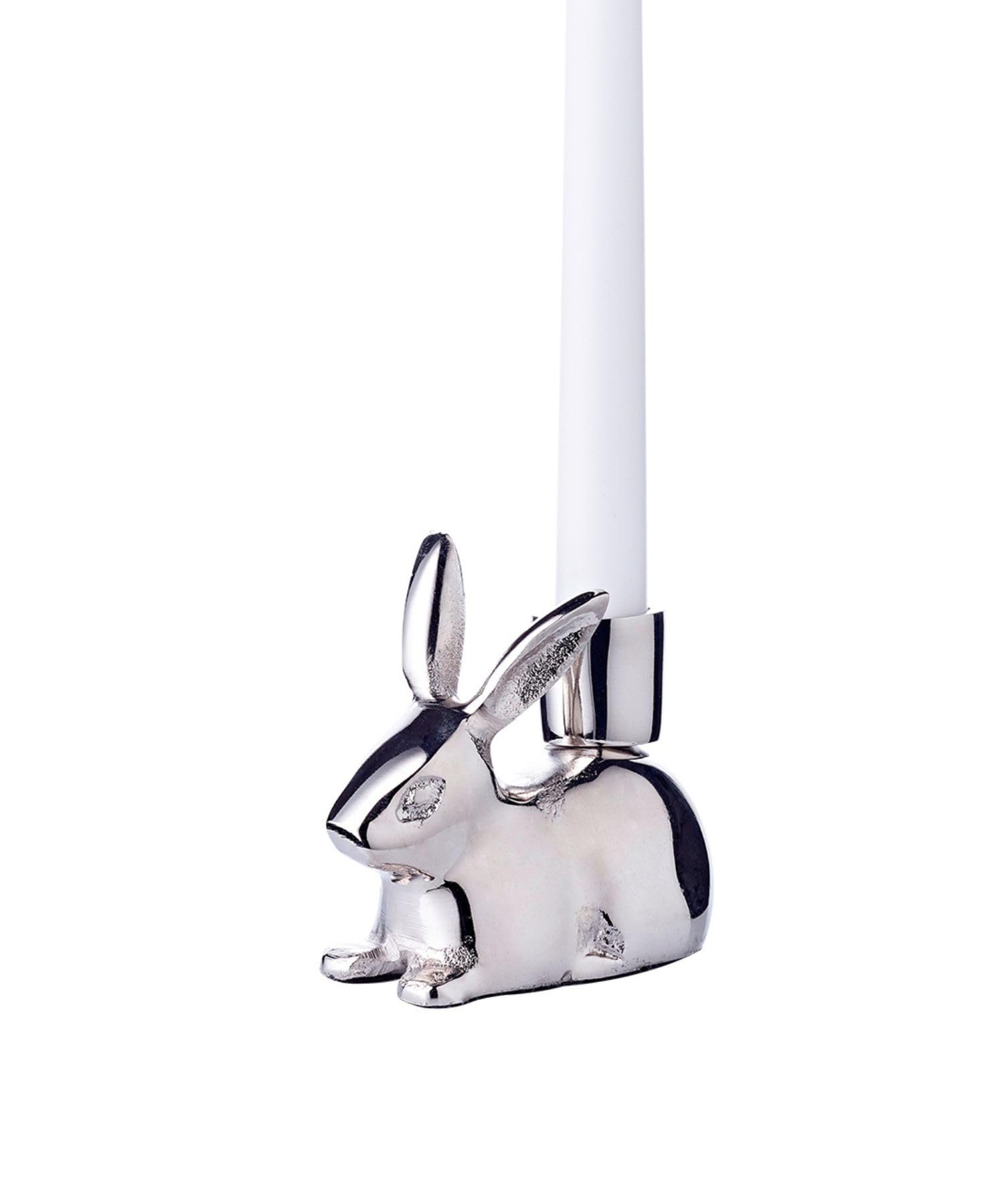 edzard-louis-hase-kerzenhalter-aluminium-h-8-cm-silber image 1