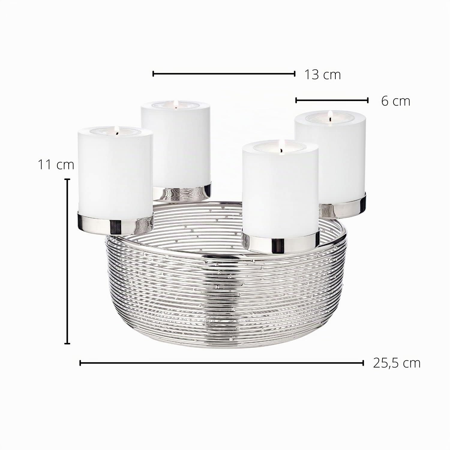 edzard-milano-adventskranz-rio-26-cm-edelstahl-hochglanz image 4
