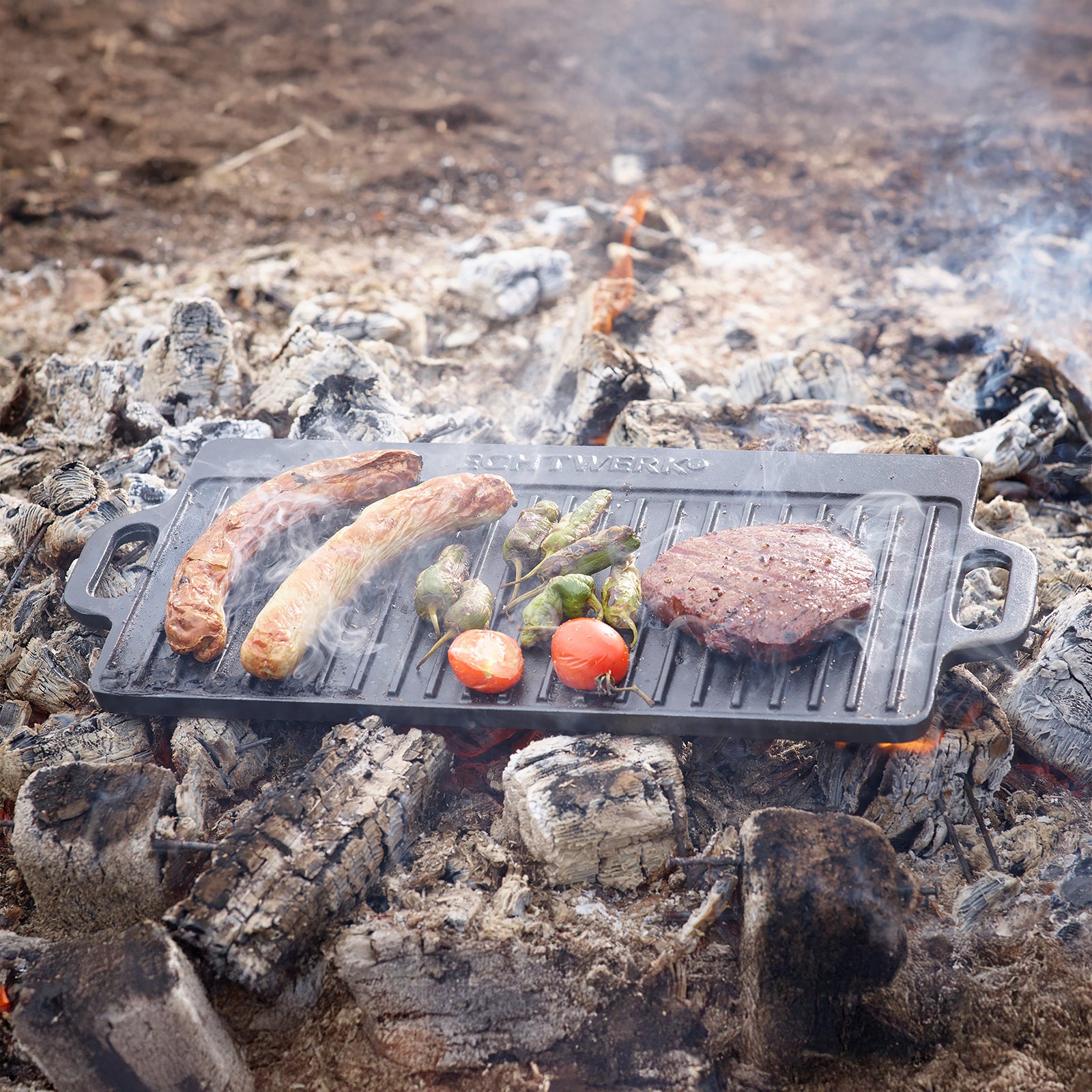 echtwerk-bbq-kochen-grillplatte-gusseisen-emaille-big-2-griffe image 4