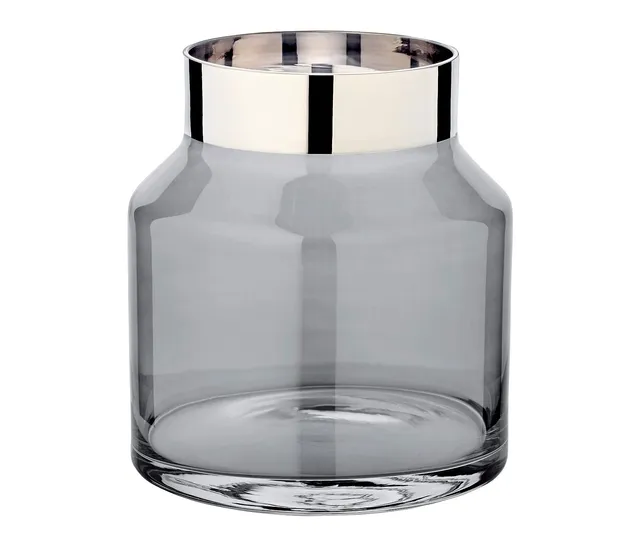 edzard-gabi-dark-vase-kristallglas-19-cm-platinrand image 1