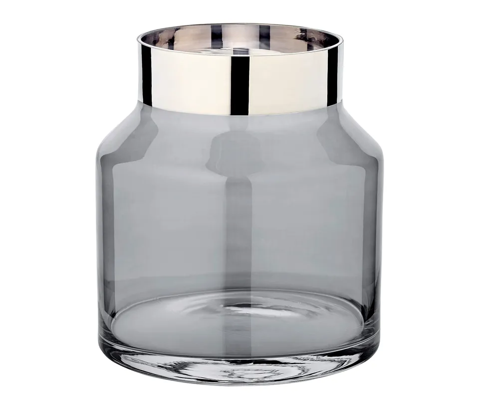 edzard-gabi-dark-vase-kristallglas-19-cm-platinrand image 1