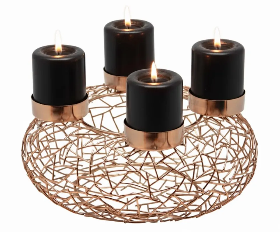 edzard-milano-adventskranz-34-cm-edelstahl-silber image 1