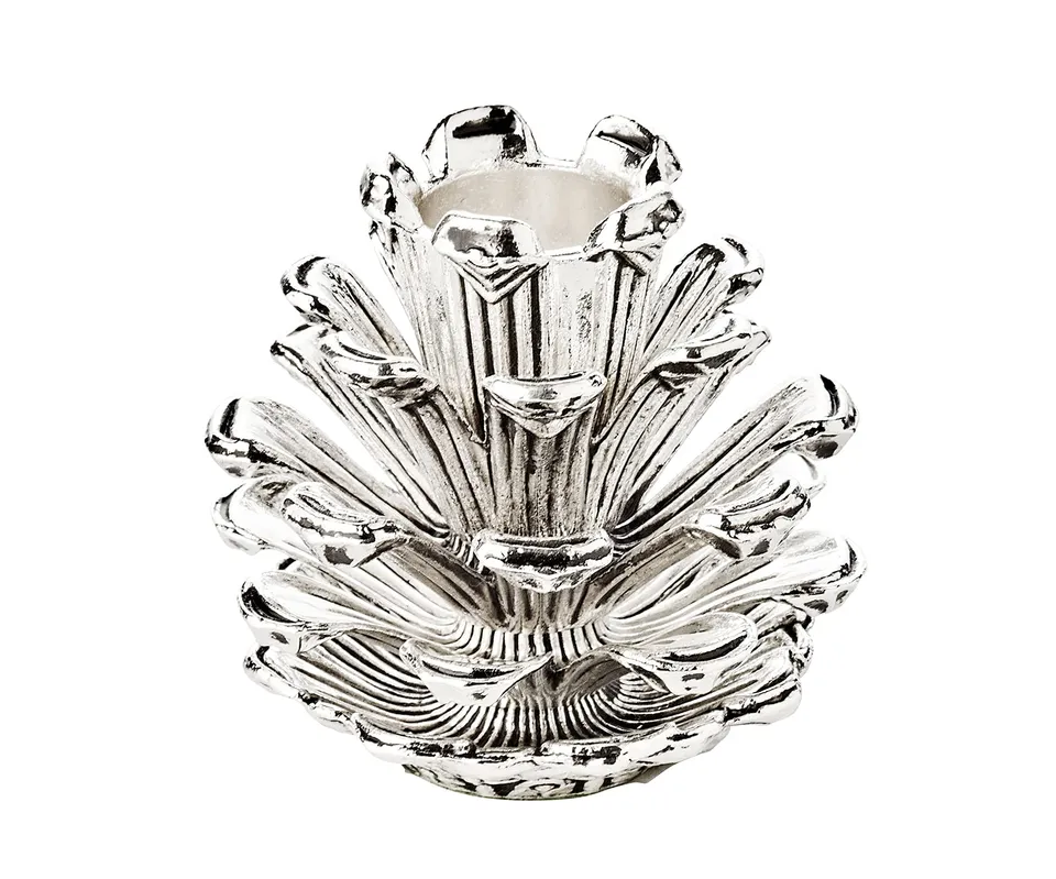 edzard-kingston-kerzenleuchter-zapfen-6-cm-silber image 1