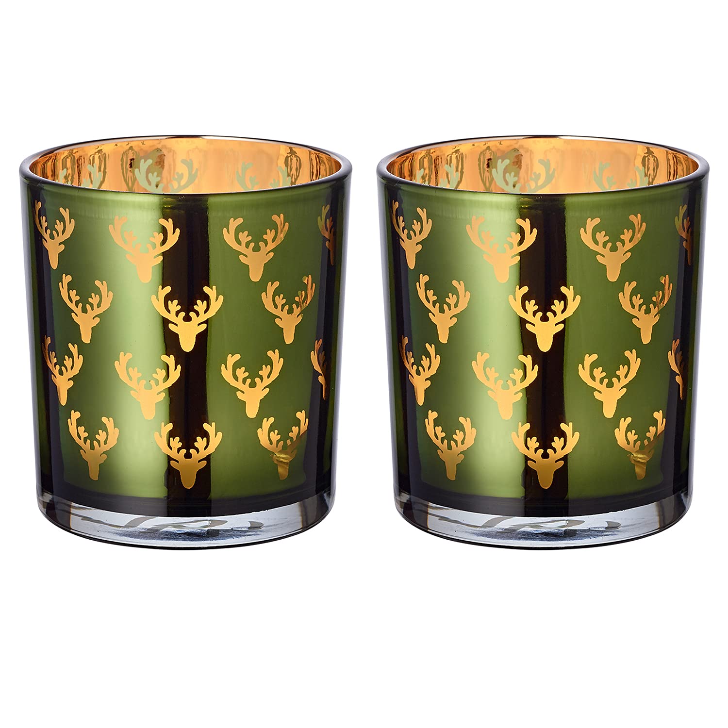 edzard-fancy-teelichtglas-dirk-2er-gr-n-gold-hirsch-8-cm image 1