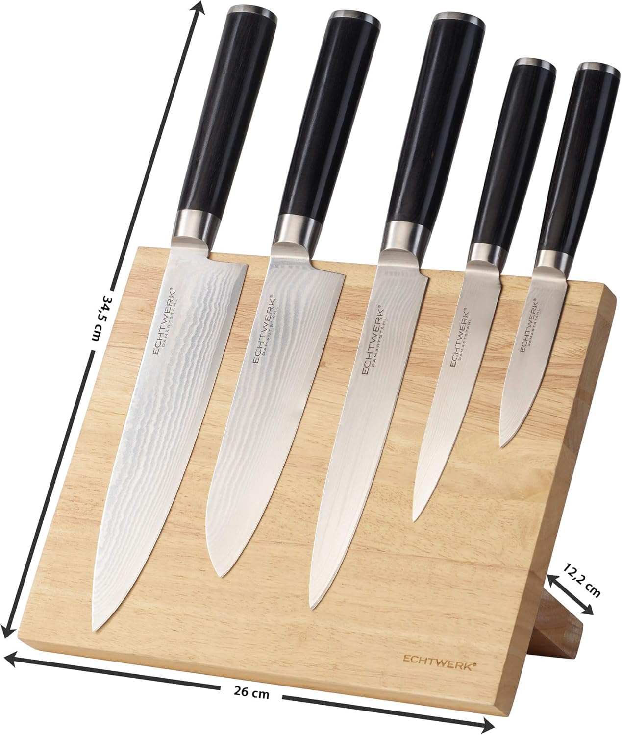 echtwerk-k-chenmesser-damastmesser-set-6tlg-braun-magnetblock image 7