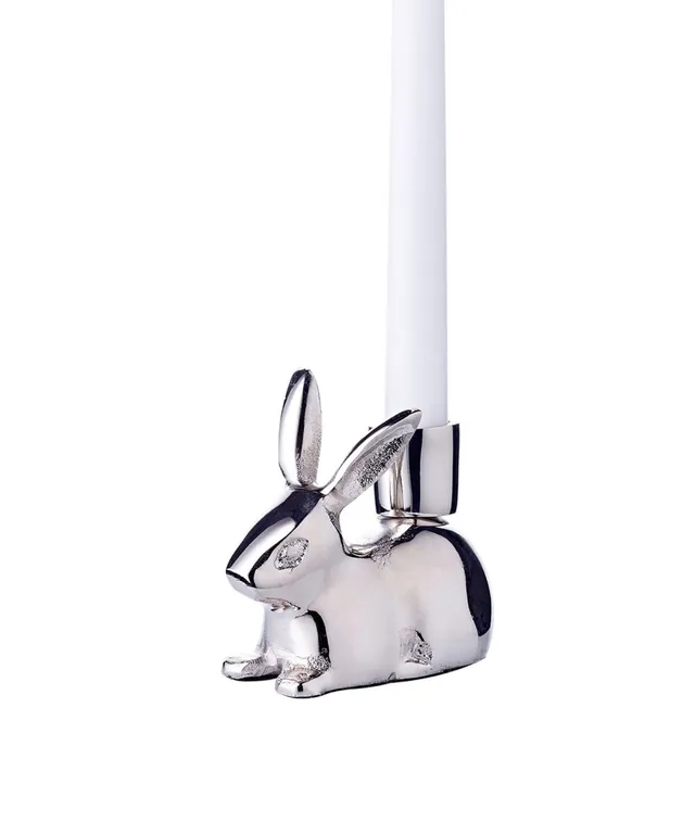 edzard-louis-hase-kerzenhalter-aluminium-h-8-cm-silber image 1