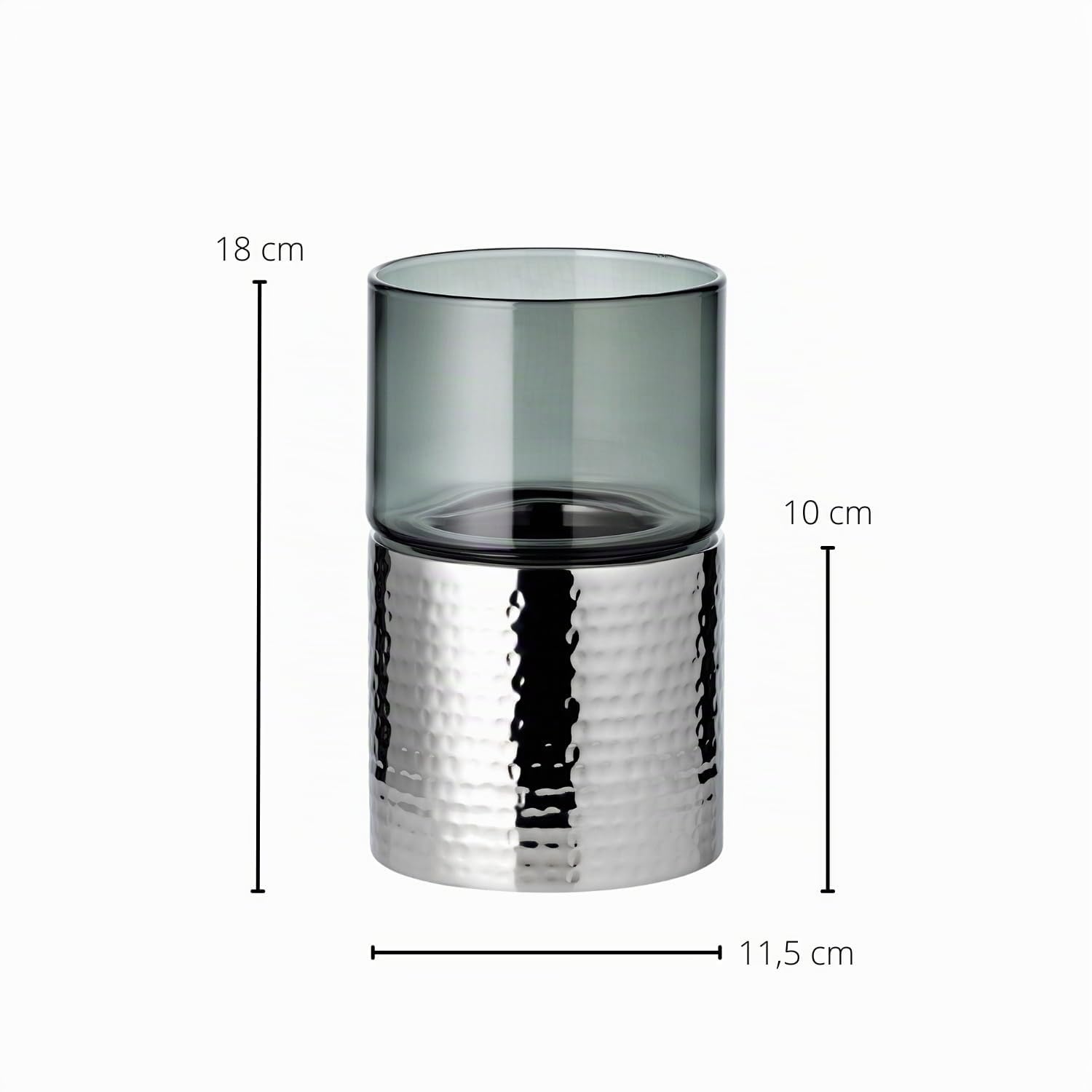 edzard-cosmo-windlicht-glas-edelstahl-geh-mmert-18-cm-2-teilig image 4