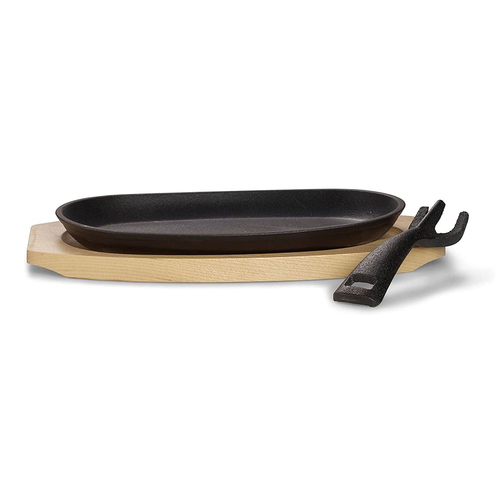 echtwerk-servierpfanne-gusseisen-24x14-cm-mit-brett-1-tlg image 3