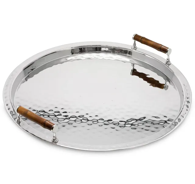 edzard-hugo-tablett-rund-54-5-cm-edelstahl-bambusgriffe image 1