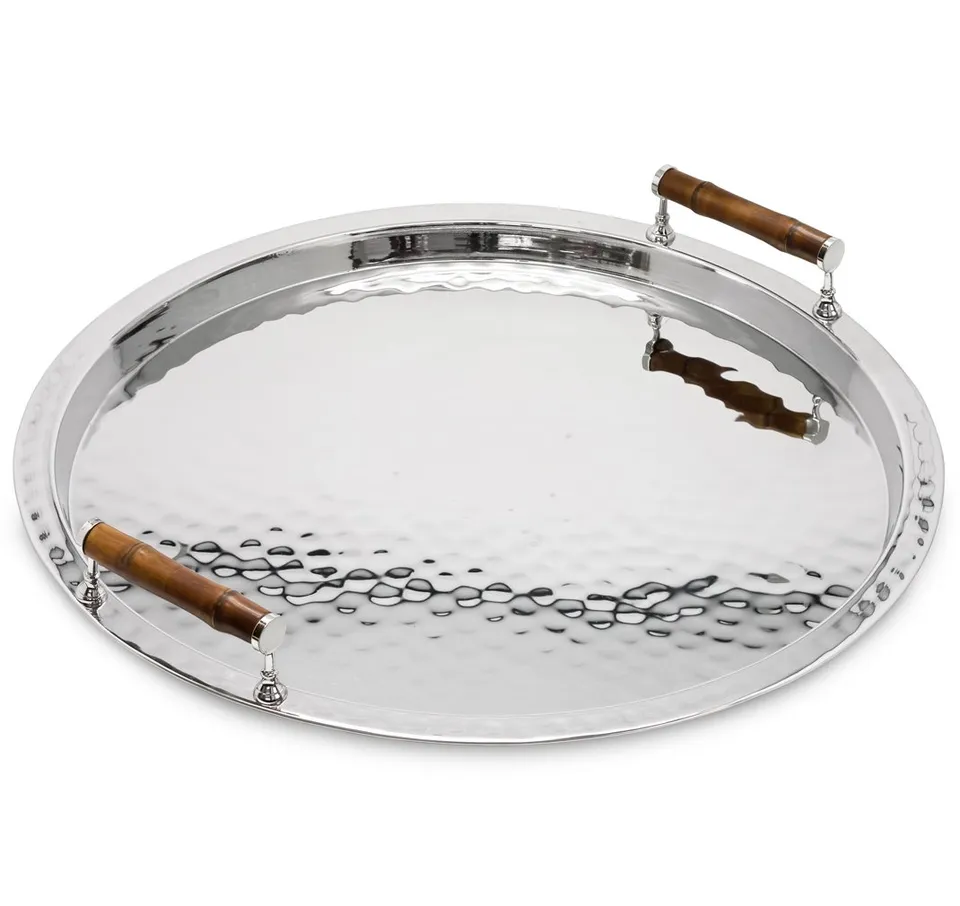 edzard-hugo-tablett-rund-54-5-cm-edelstahl-bambusgriffe image 1
