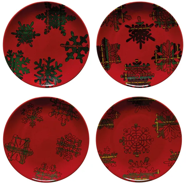 costa-nova-nova-dessertteller-4er-set-rot-snowflake-steingut image 1