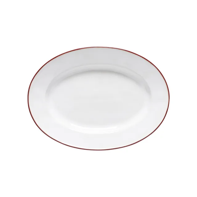 costa-nova-beja-servierplatte-oval-wei-rot-feinsteinzeug image 1