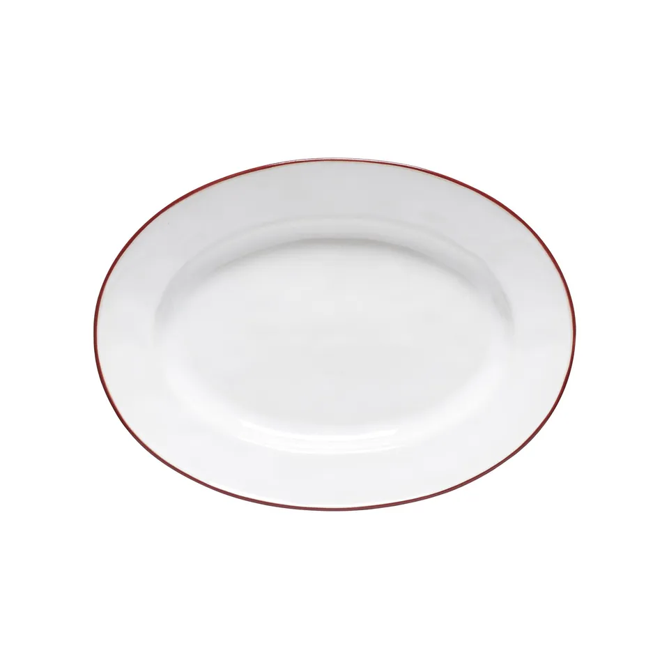 costa-nova-beja-servierplatte-oval-wei-rot-feinsteinzeug image 1