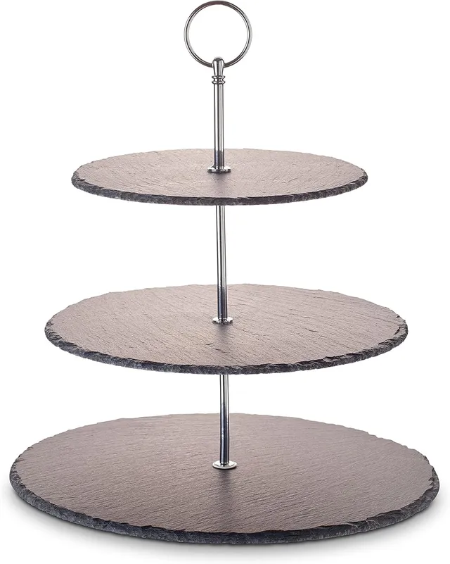 echtwerk-geschirr-etagere-3-st-ckig-schiefer-20-25-30-silber image 1