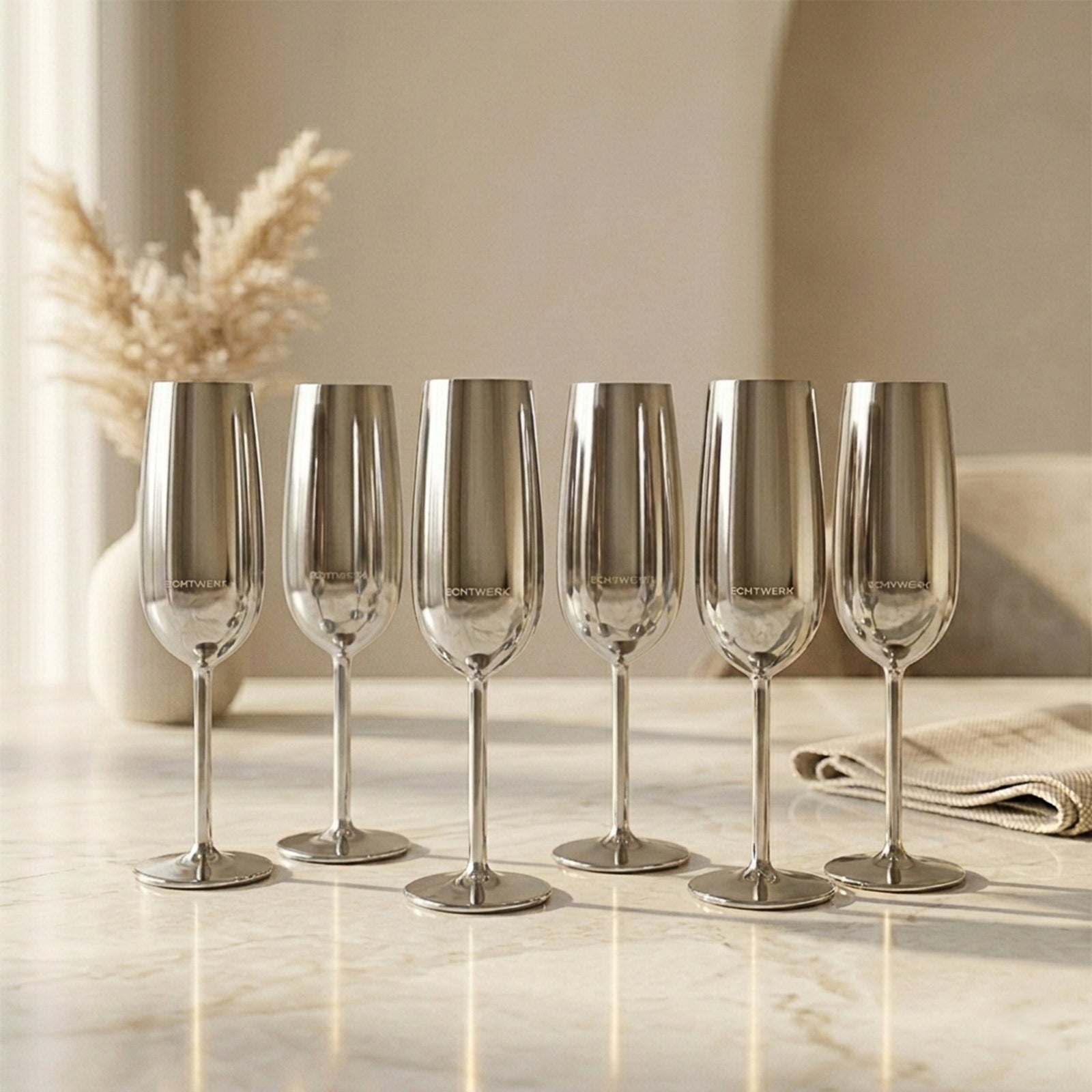 echtwerk-wine-dining-sektkelche-edelstahl-6-tlg-250-ml-silber image 5