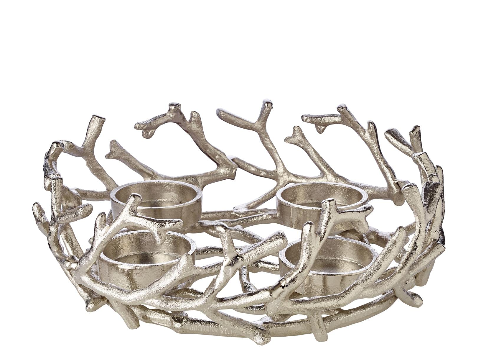 edzard-milano-porus-adventskranz-30-cm-silber-aluminium image 5