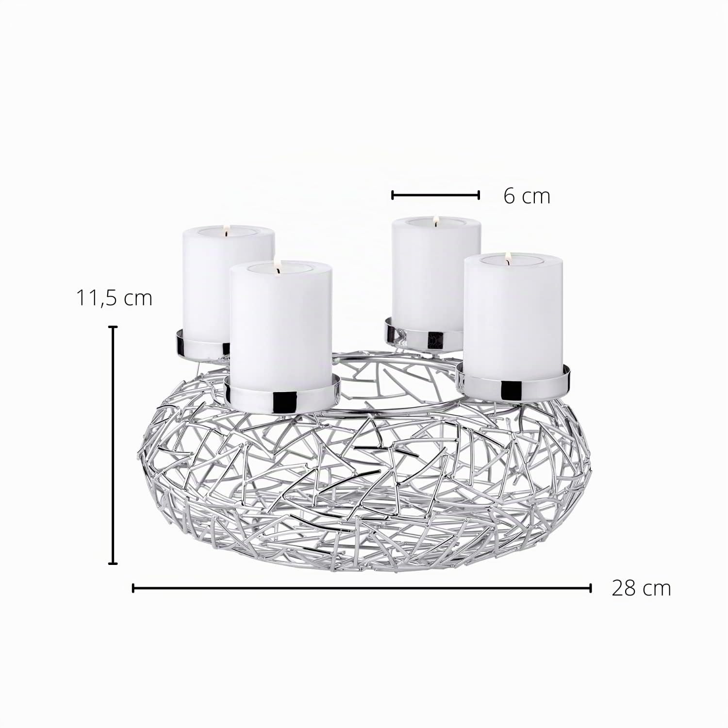 edzard-milano-adventskranz-28-cm-edelstahl-silber-f-r-stumpenkerzen image 5