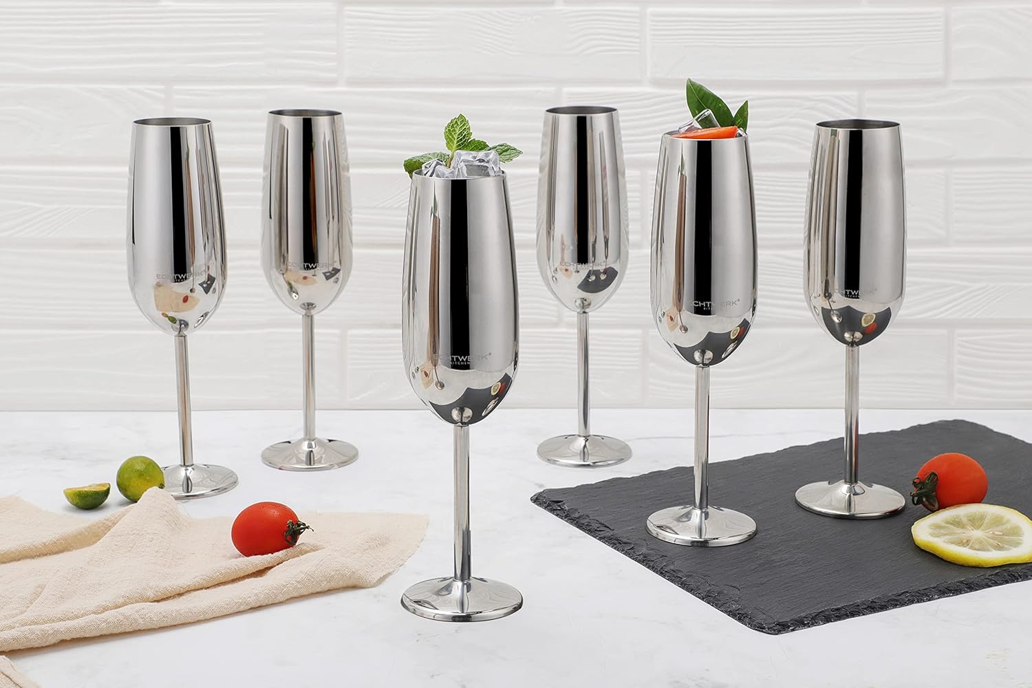 echtwerk-wine-dining-sektkelche-edelstahl-6-tlg-250-ml-silber image 4