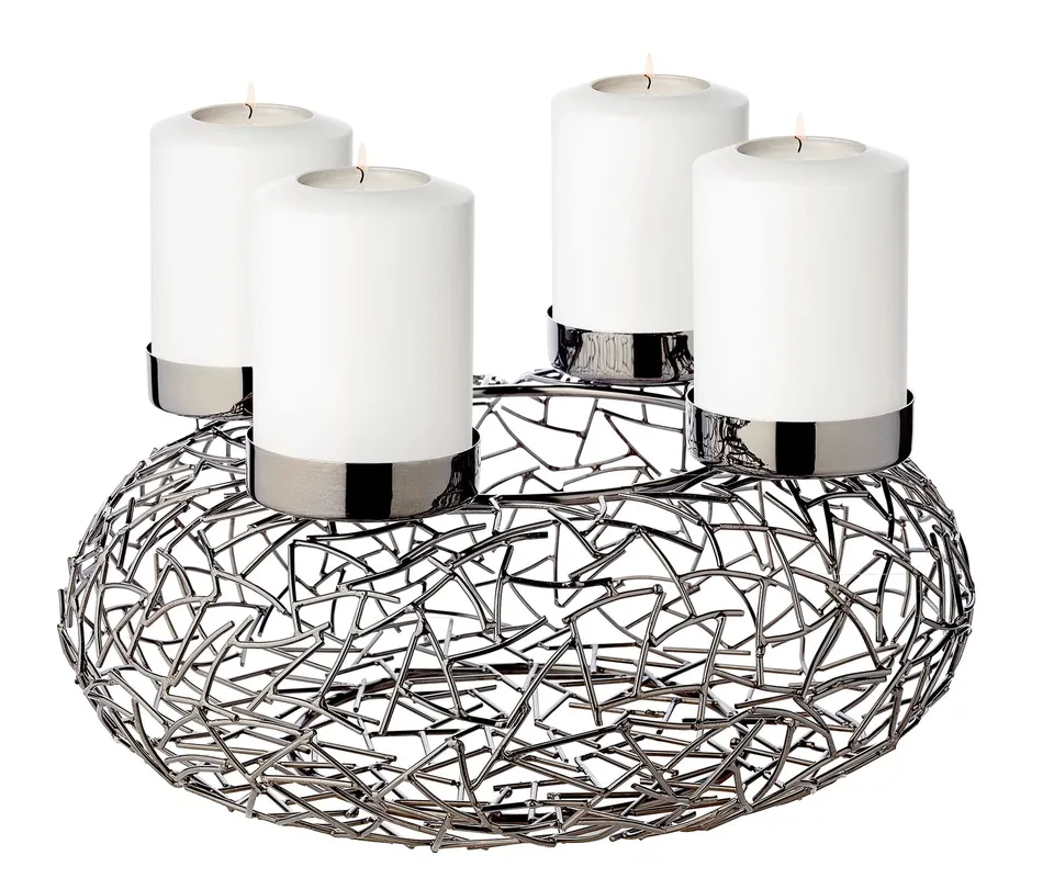 edzard-milano-adventskranz-edelstahl-dunkel-vernickelt-34-cm image 1