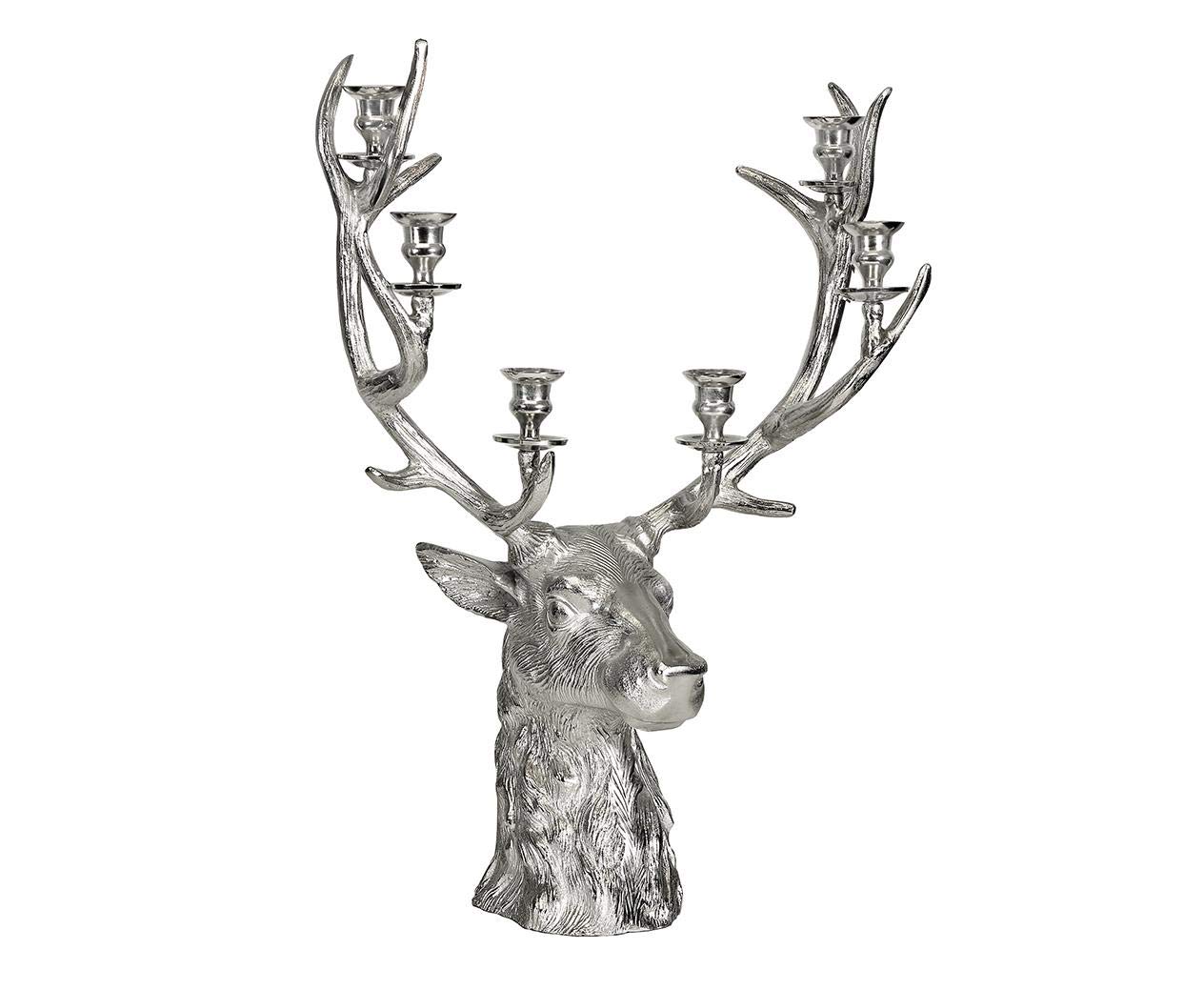 edzard-richard-kerzenleuchter-hirsch-65-cm-silber image 2