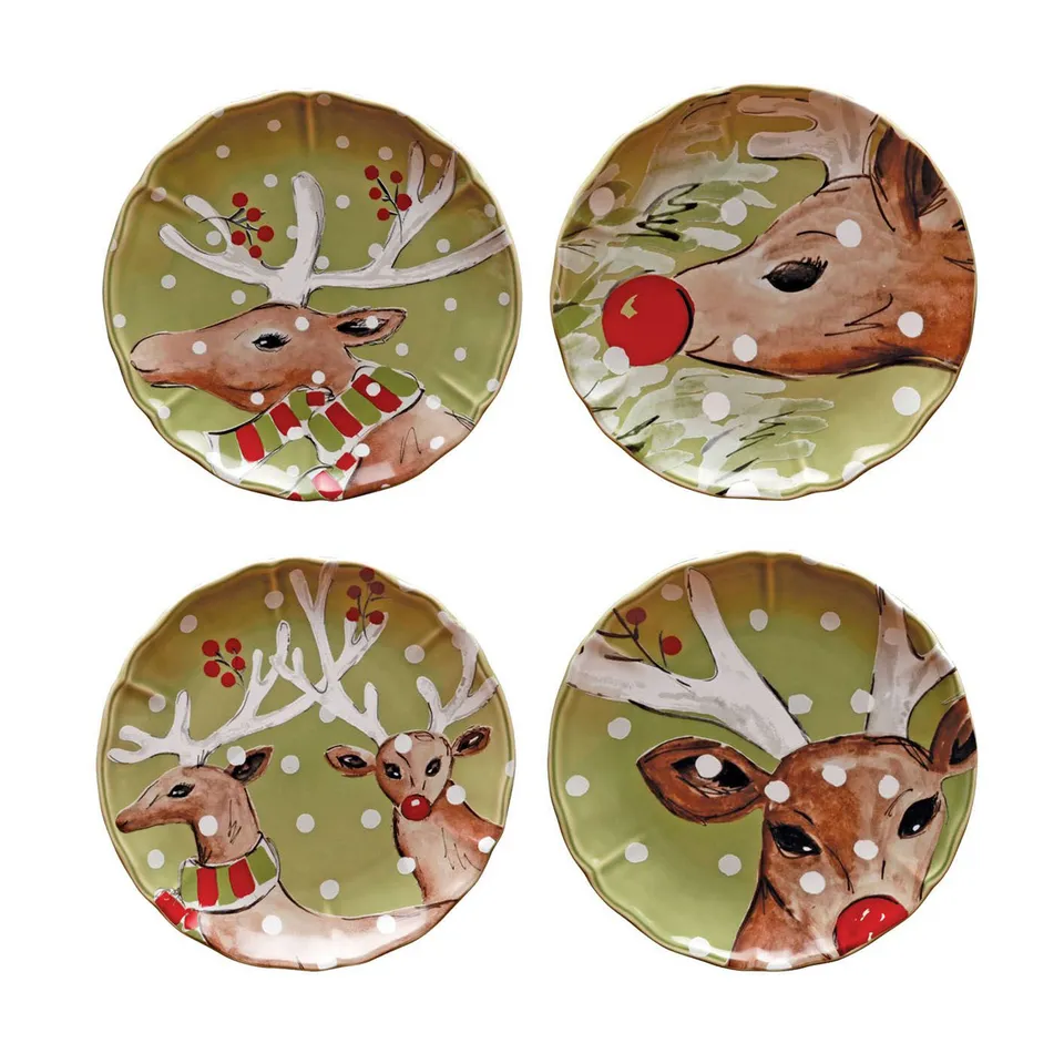 costa-nova-deer-friends-df604-dessertteller-gr-n-4er image 1