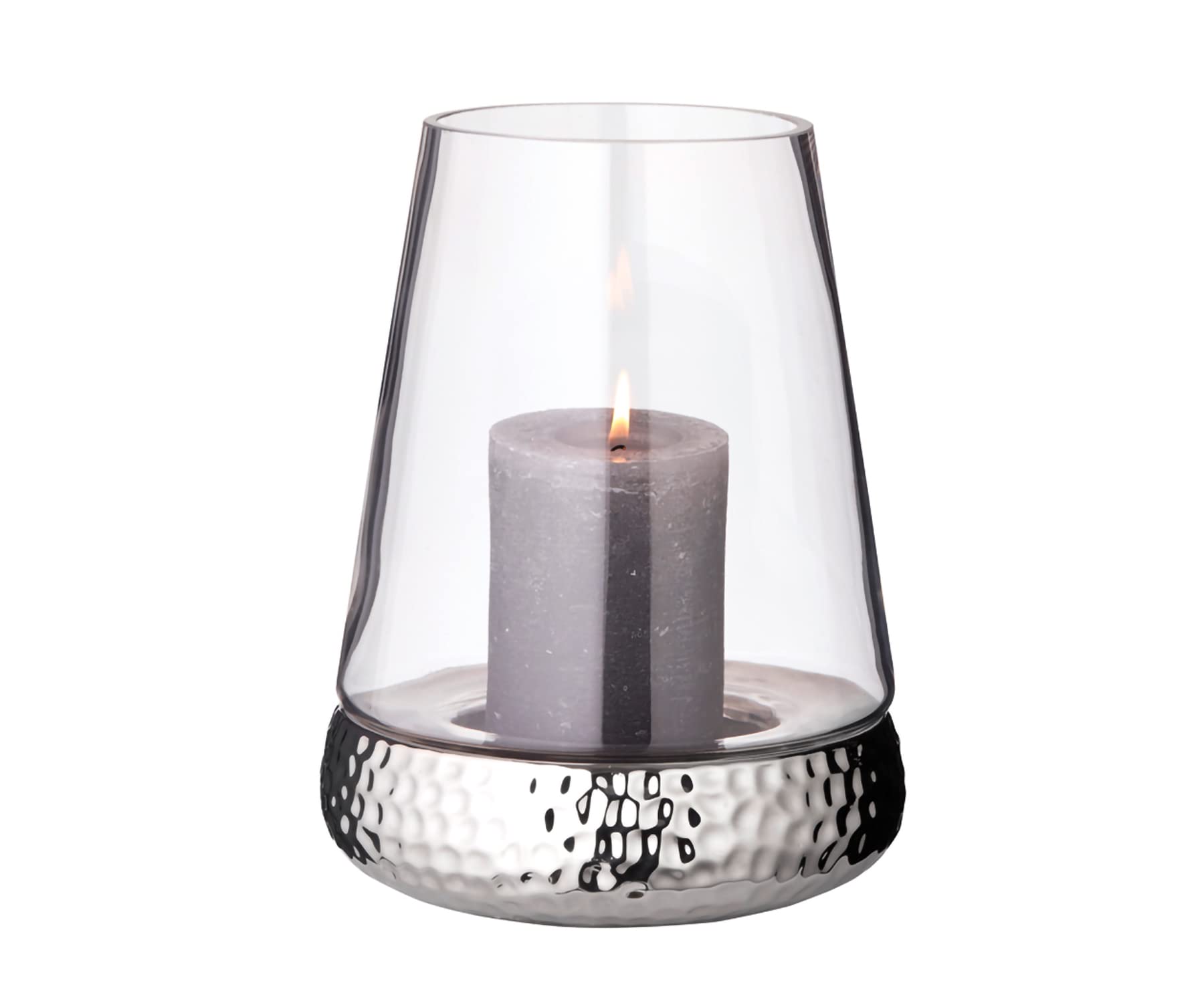 edzard-bora-windlicht-28-cm-keramik-geh-mmert-mit-glas image 1